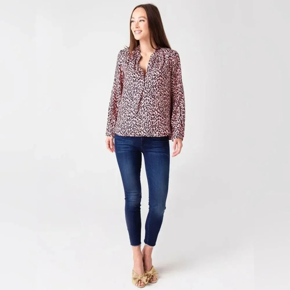 ZADIG&VOLTAIRE  Tink Squeleton Leopard Print Silk Blend Blouse - Rose medium - Picture 14 of 17